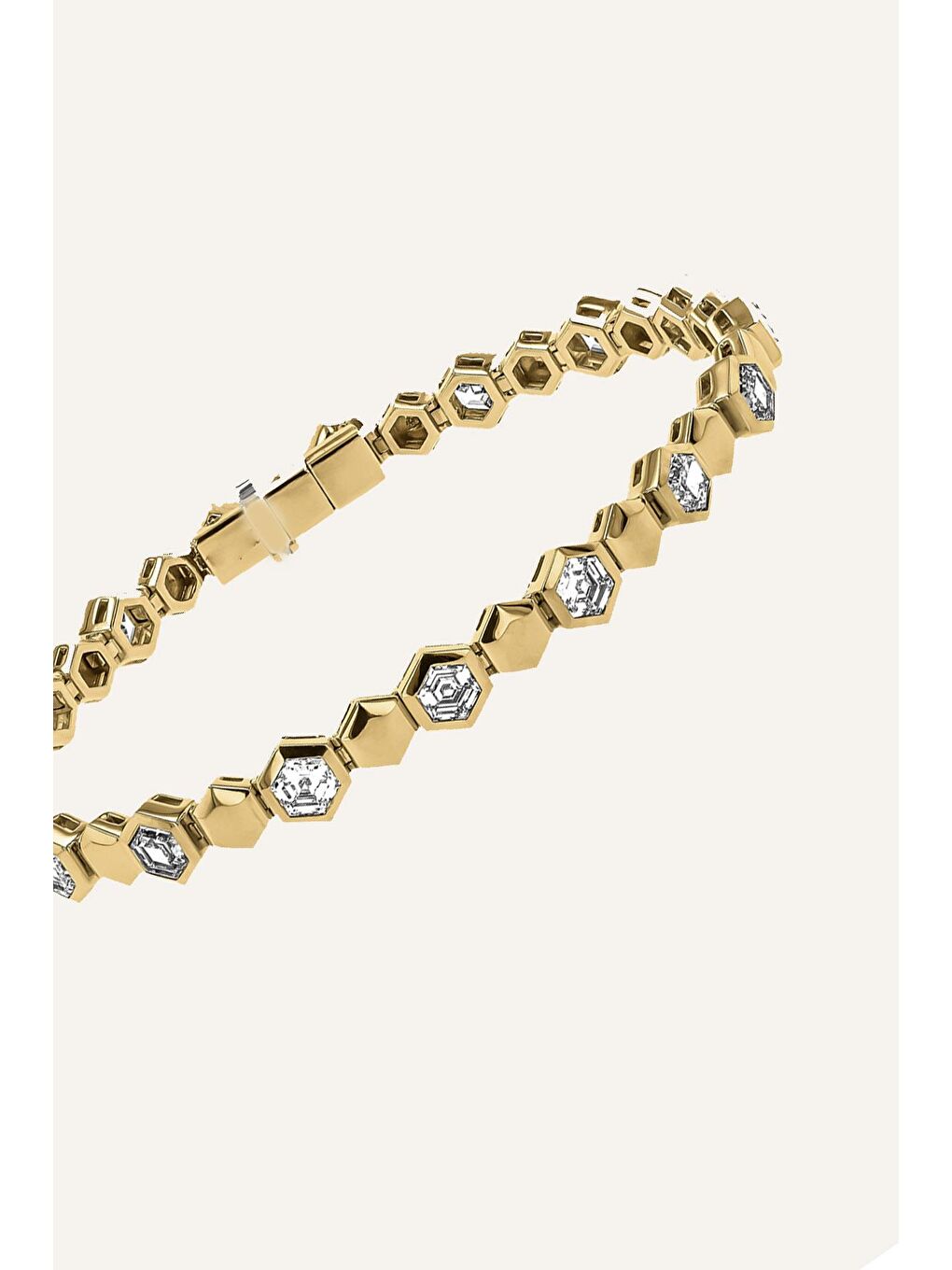 Sarı Zirkon Taşlı Gold Petek Model Vip Bileklik-4