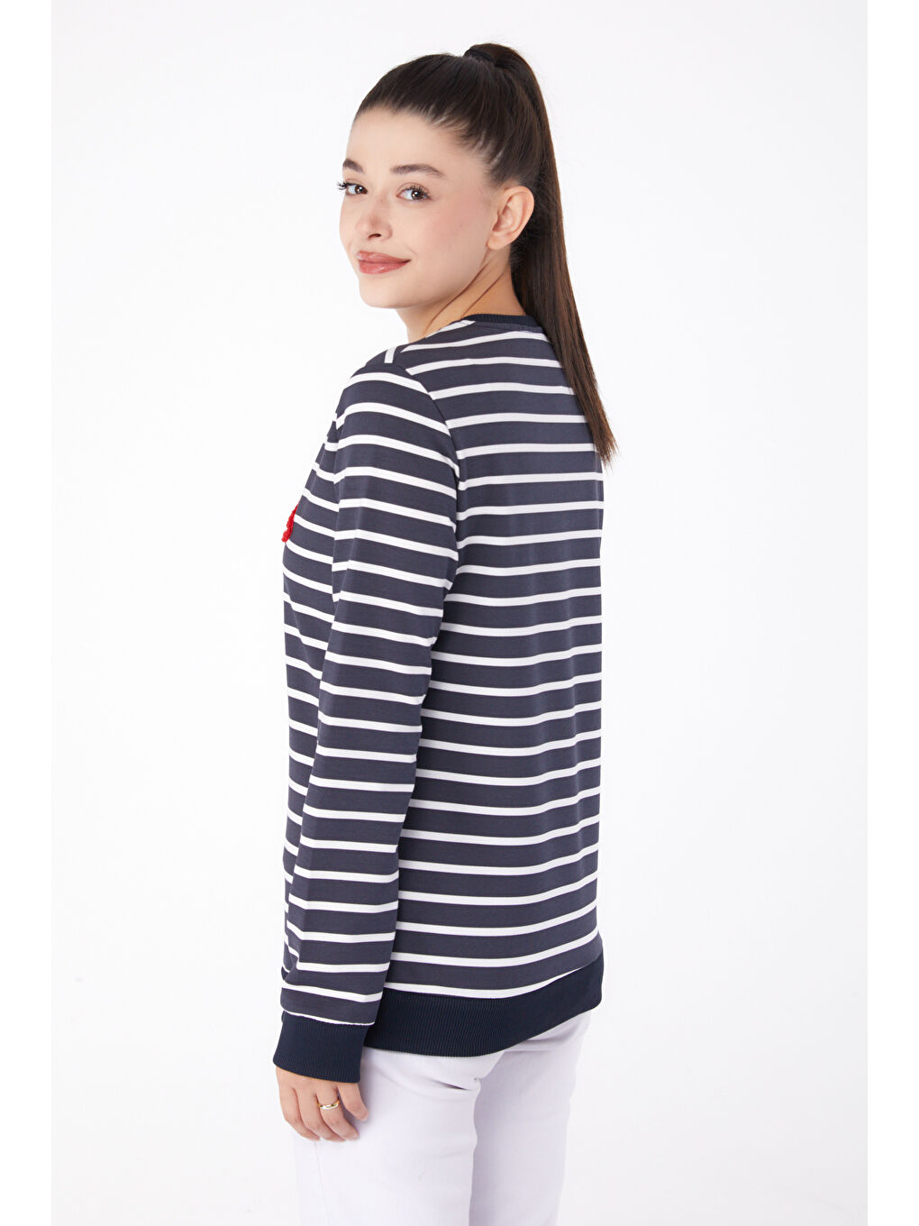 Nakışlı Sweatshirt Antrasit - 26287-4