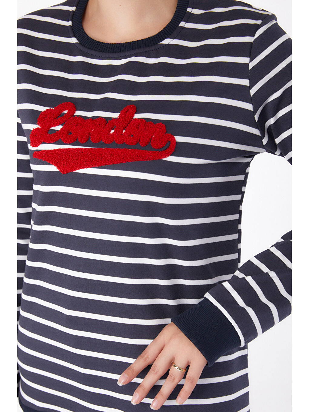 Nakışlı Sweatshirt Antrasit - 26287-5