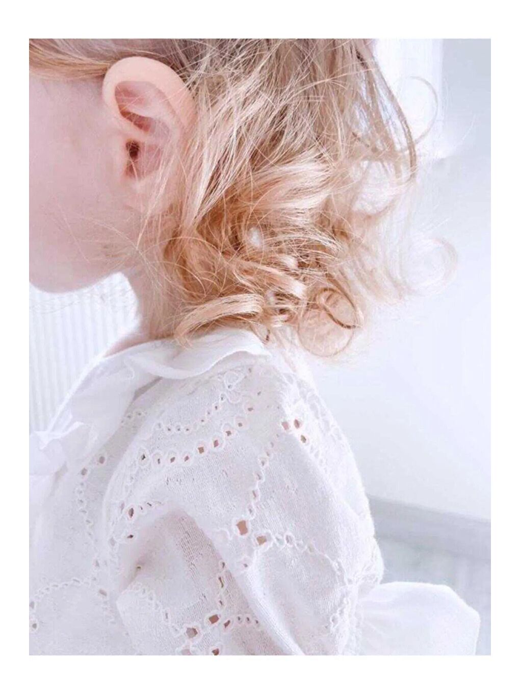 Kız Çocuk Beyaz Natural Astarlı Pamuklu Elbise-3