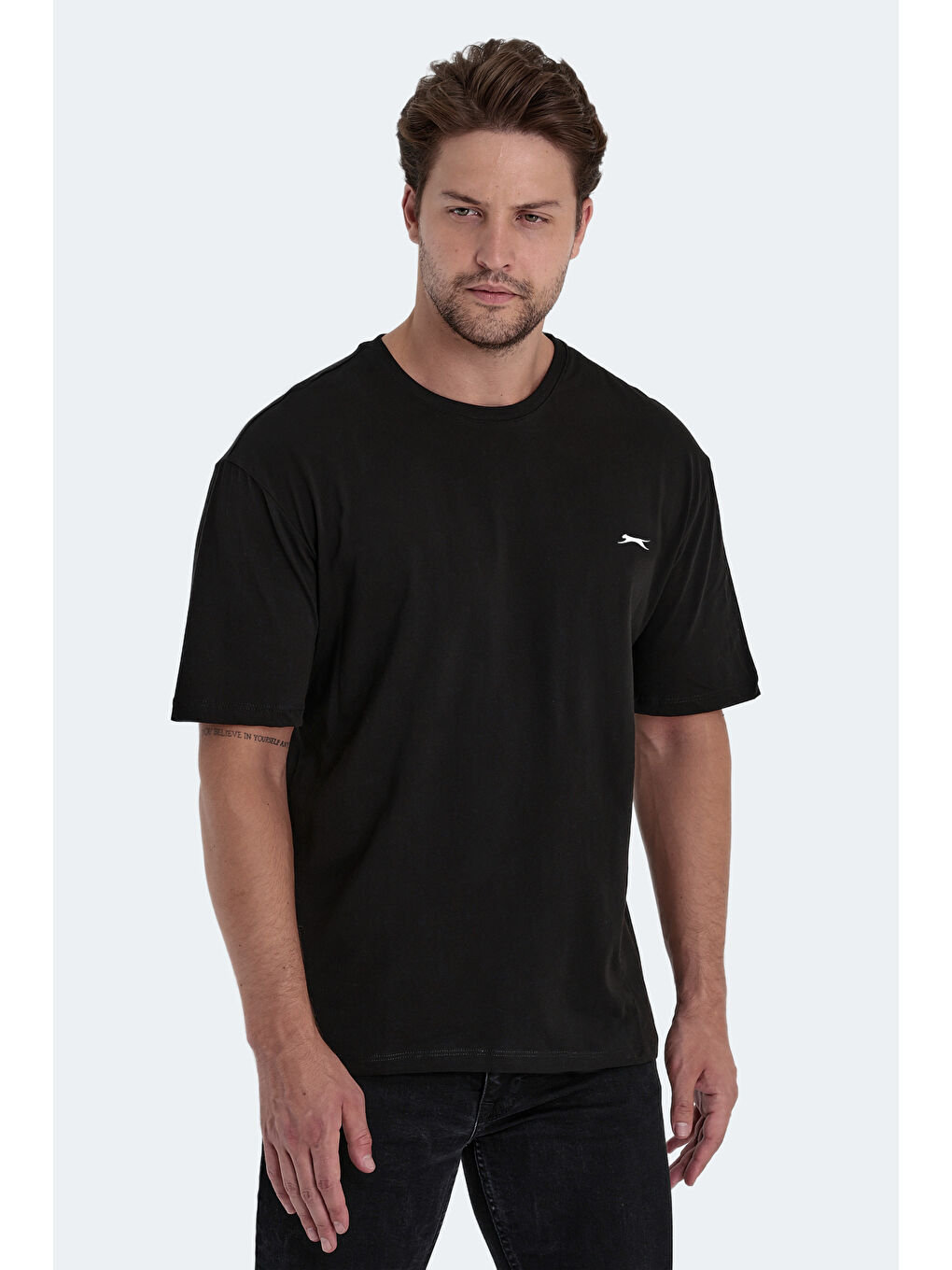 KAISER IN OveRSIZE Erkek %100 Pamuk Tişört Siyah-5