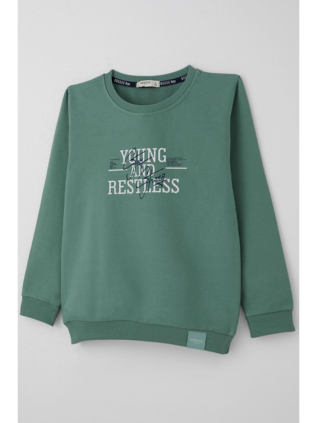 Erkek Çocuk Eşofman Takımı Yazı Baskılı Petrol Yeşili (4-8 Yaş)-5