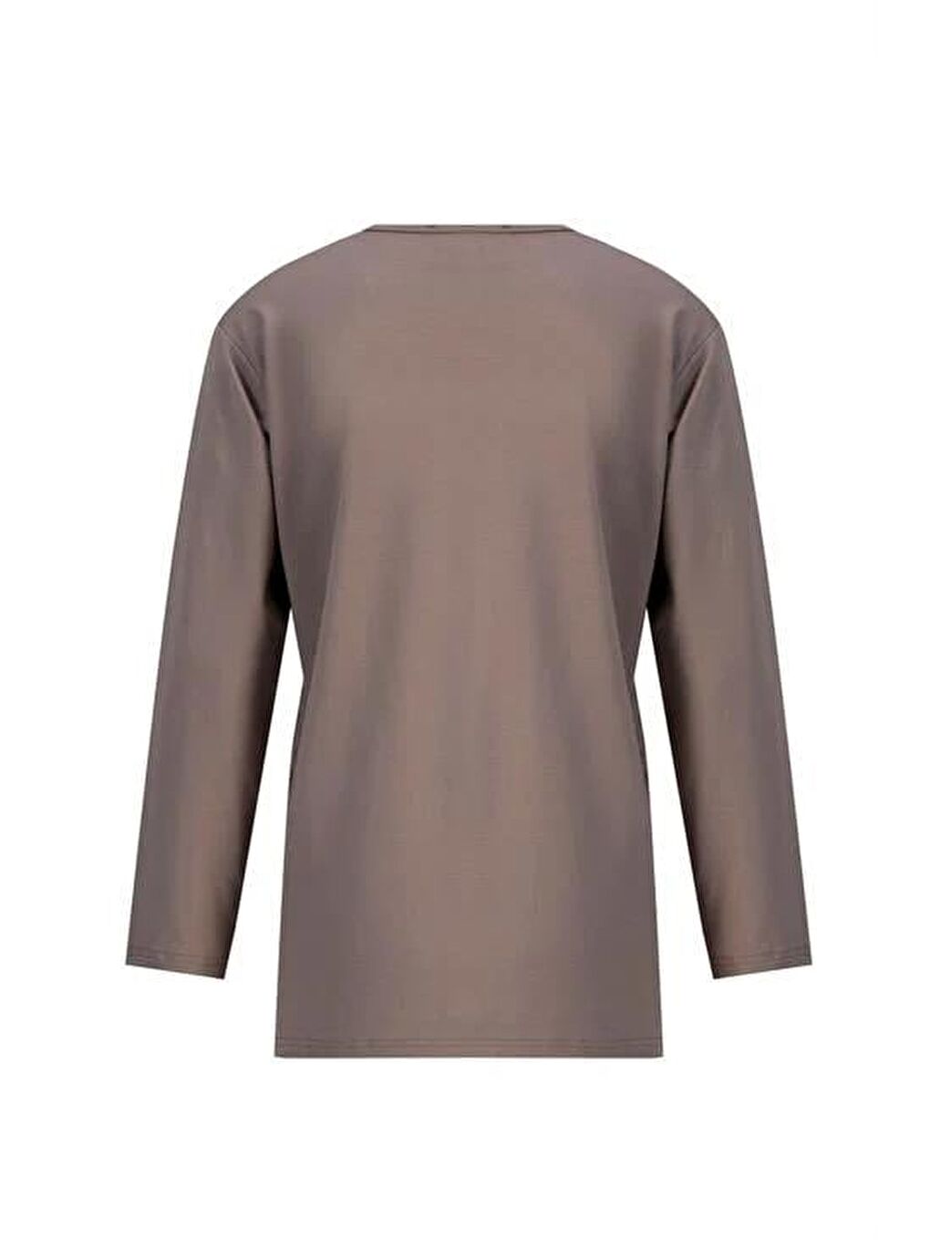 Bej Nakış Detaylı Penye Bluz 24Yd9015 Vizon-1