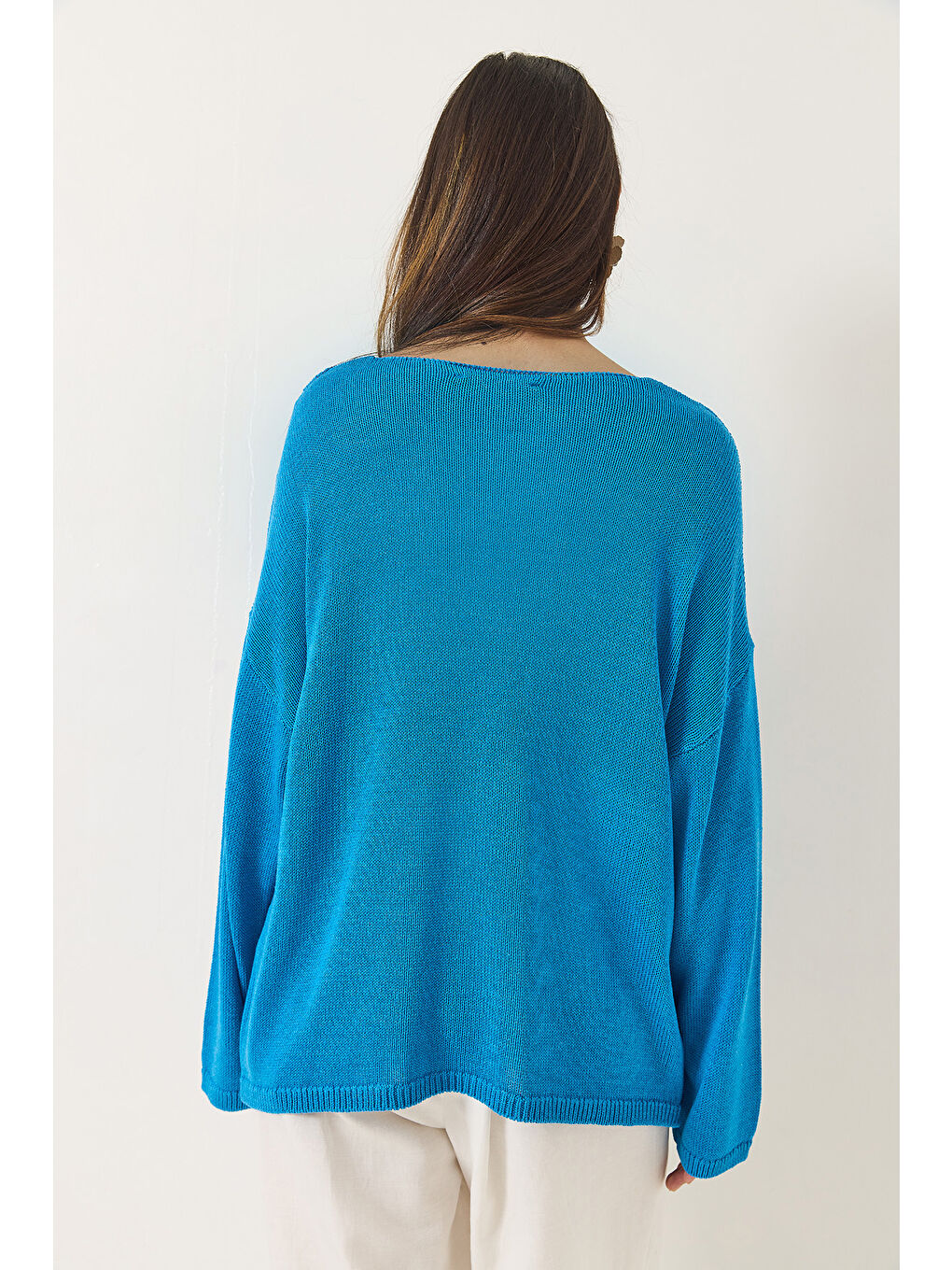 Mavi Kadın Kayık Yaka Triko Merserize Basic Bluz-6