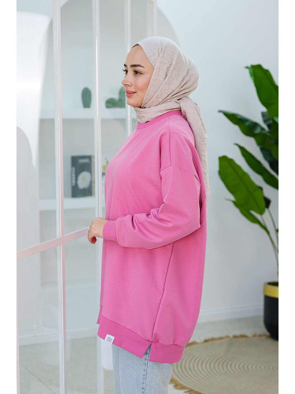 Locco Moda Pembe Arma Detay Oversize Tunik Pembe - 1