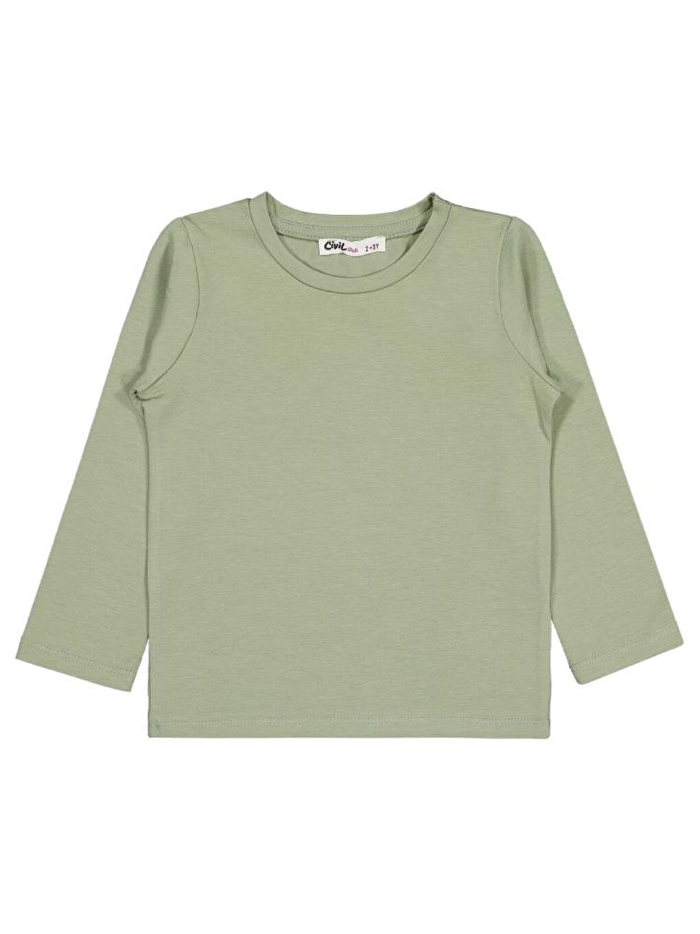 Girls Basic 2-5 Yaş Sweatshirt - Haki 2-3 Yaş