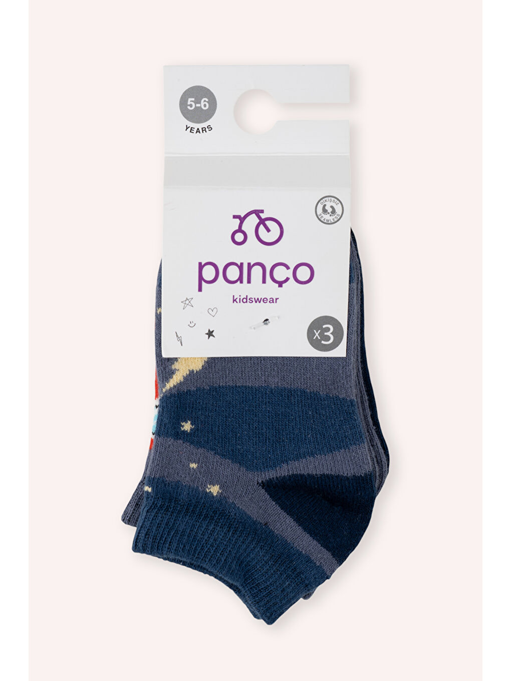 Karışık Erkek Çocuk 3'lü Patik Çorap Seti-1