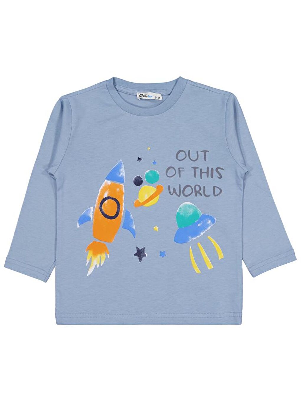 Boys Out Of Thıs Baskılı 2-5 Yaş Sweatshirt - Mavi 2-3 Yaş