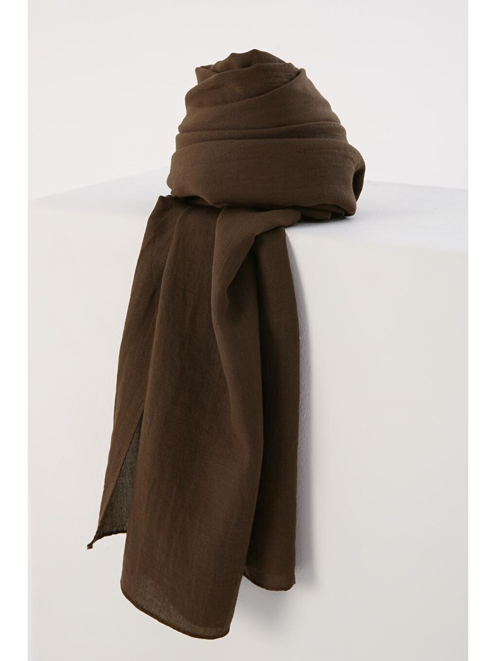 Kahverengi Pamuklu Kraş Şal-3
