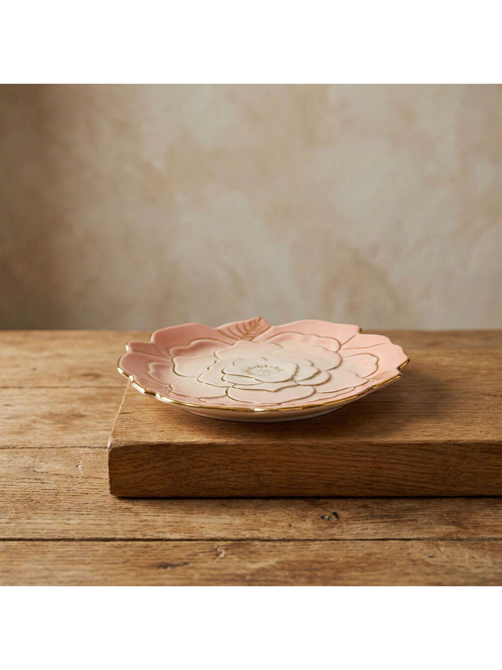 Ekru Rose Premium El Dekoru Dekoratif Porselen Tabak 21 cm-2