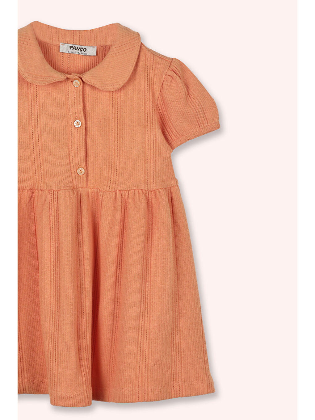 Pembe Kız Çocuk Örme Elbise-1