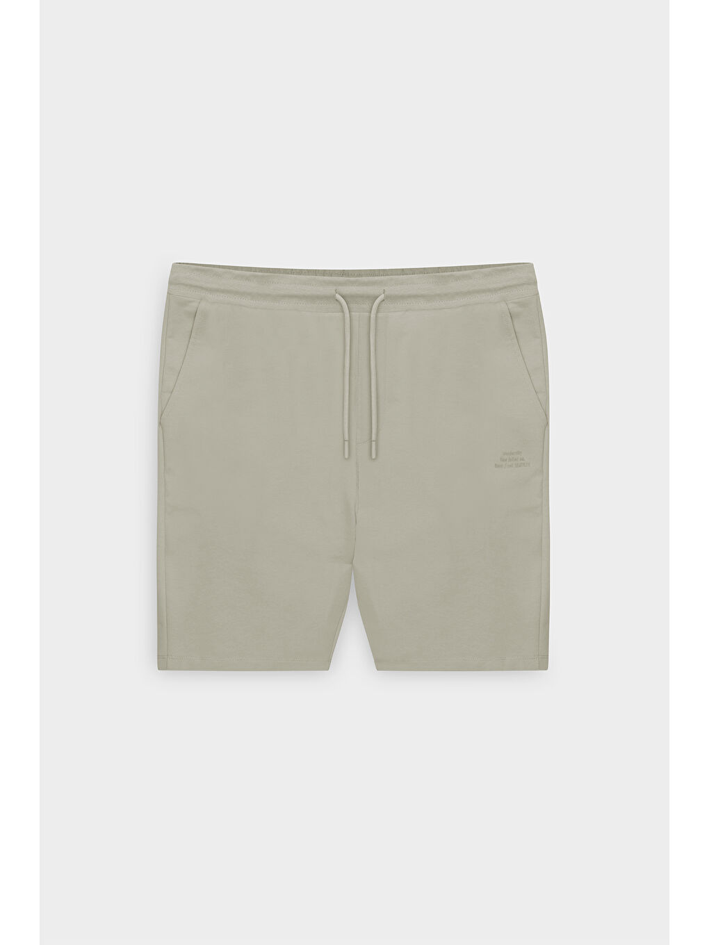 Erkek Bej Standart Fit Normal Kesim Pamuklu Cepli Rahat Örme Şort-5