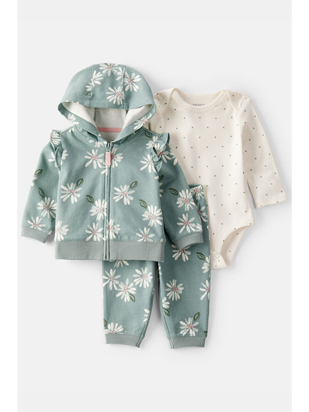 Yeşil Kız Bebek Mint 3Lü Hırkalı