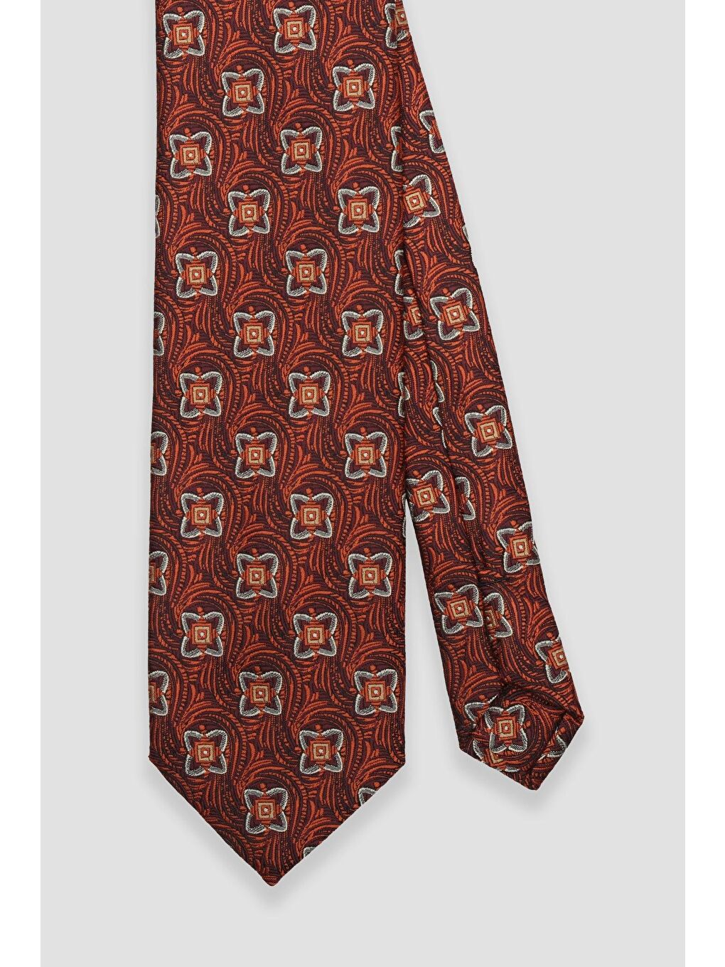 Kravat 8 Cm Mikrofiber Polyester Turuncu Erkek Desenli Kravat-1