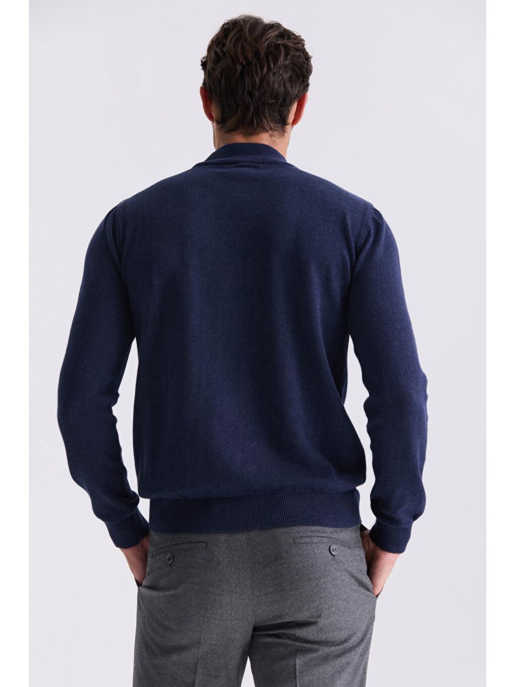 İndigo Slim Fit Yarım Balıkçı Triko Kazak-3