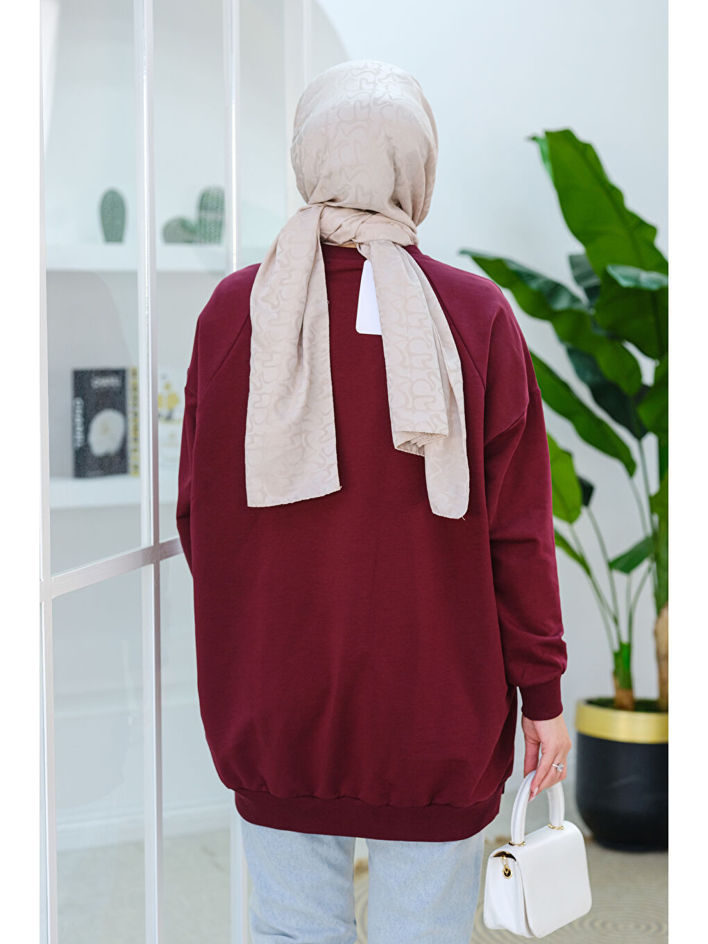 Locco Moda Bordo Arma Detay Oversize Tunik Bordo - 3