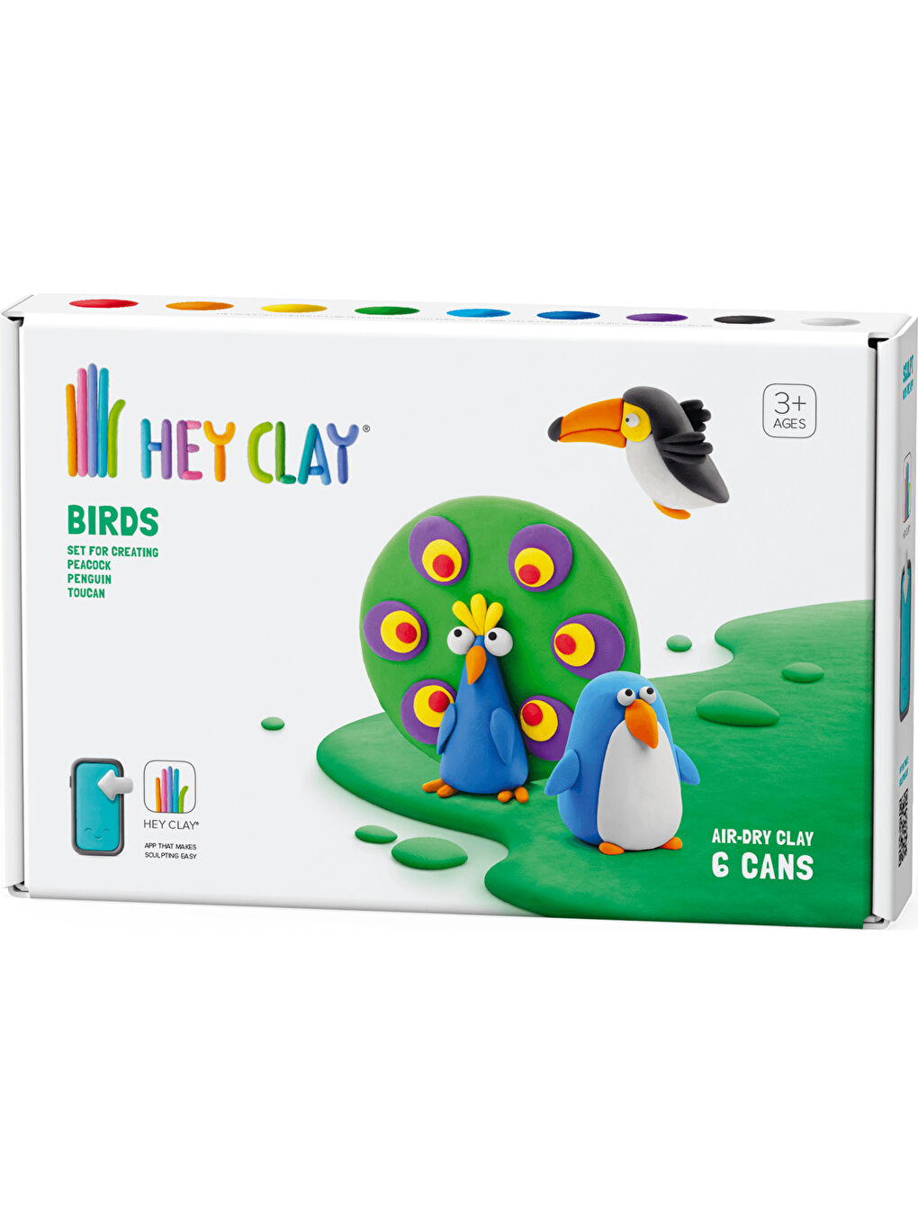 Hava ile Kuruyan Kil (6'lı Kutu) - Kuşlar (Tukan, Penguen, Tavuskuşu)