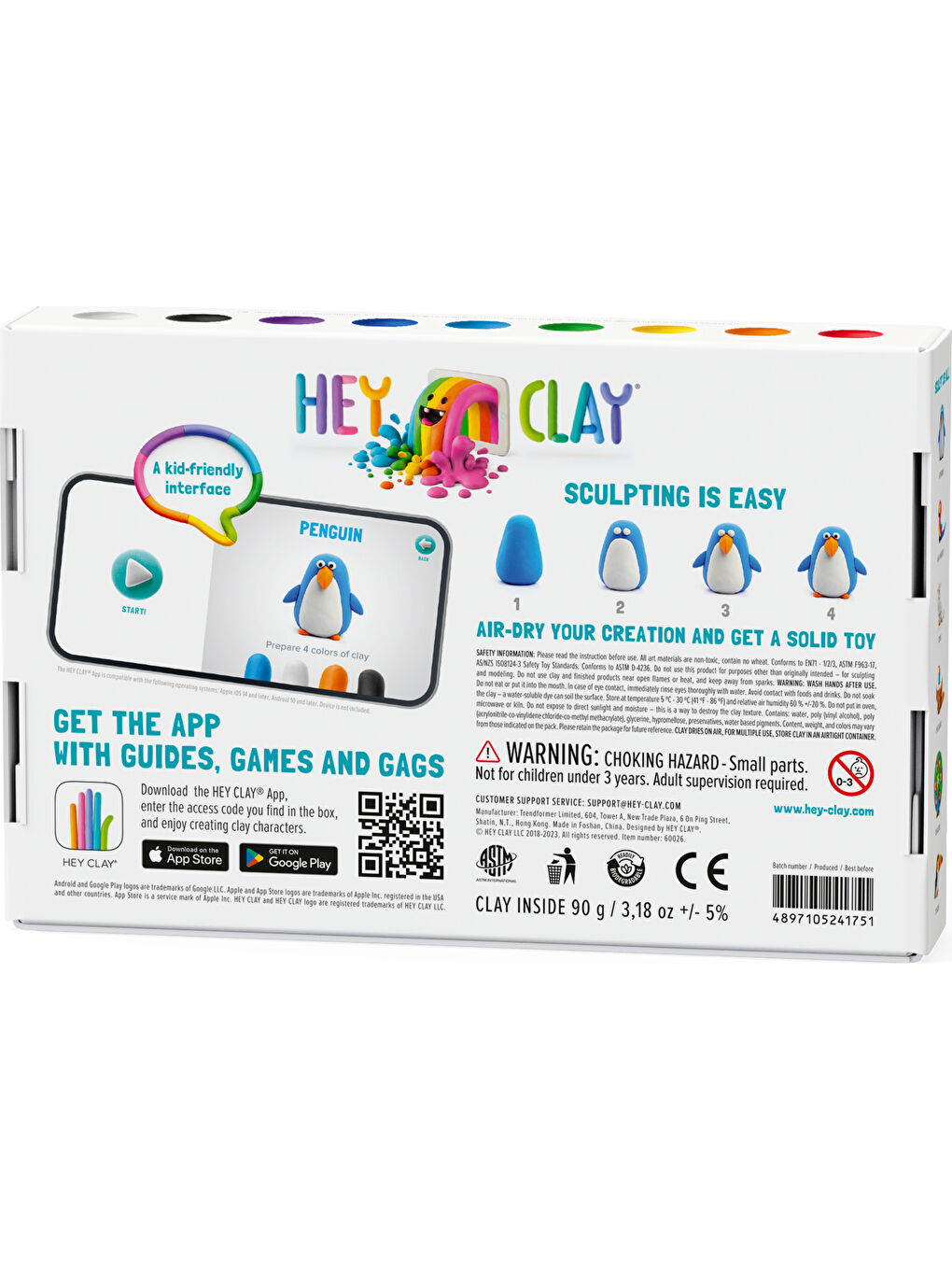 Hava ile Kuruyan Kil (6'lı Kutu) - Kuşlar (Tukan, Penguen, Tavuskuşu)-1