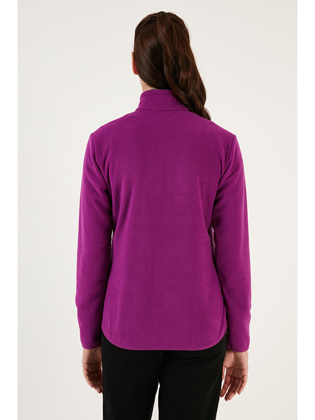 Mor Slim Fit Anti-Pilling Tüylenme Yapmayan Fermuarlı Cepli Hırka 2' li Paket Polar 5907002S2-3