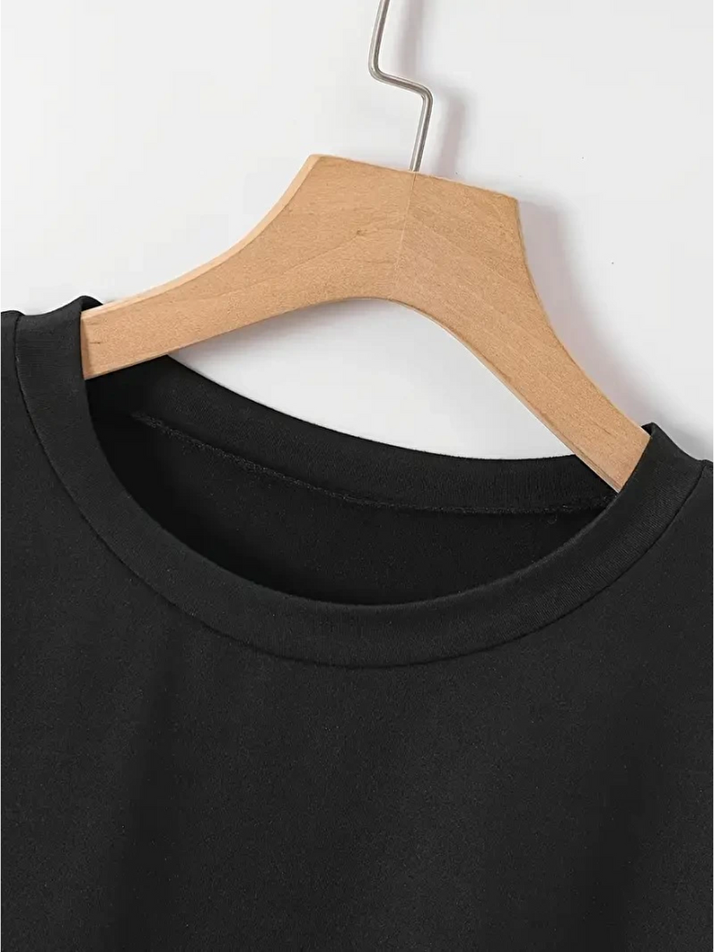 New York Baskılı Oversize Bisiklet Yaka T-shirt - Siyah-1