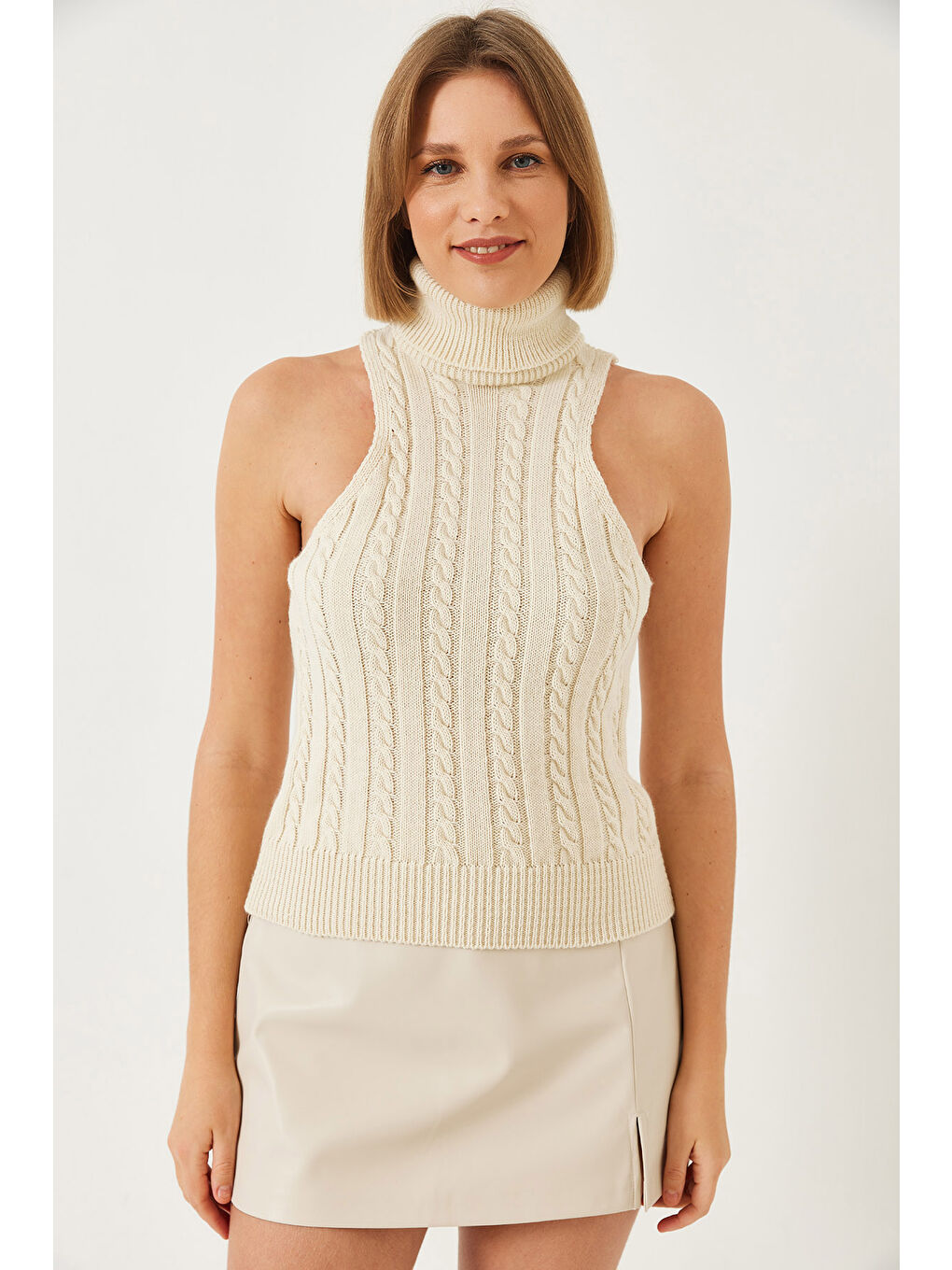 Ekru Kadın Triko İkili Takım-4