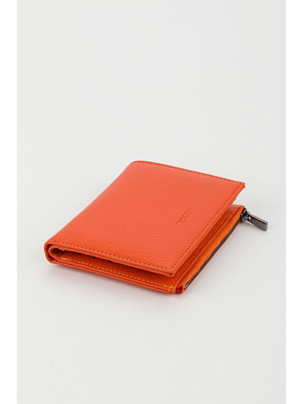 Turuncu Kutulu Hakiki Deri Kırmızı Kadın El Portföyü Kartlık Cüzdan-1