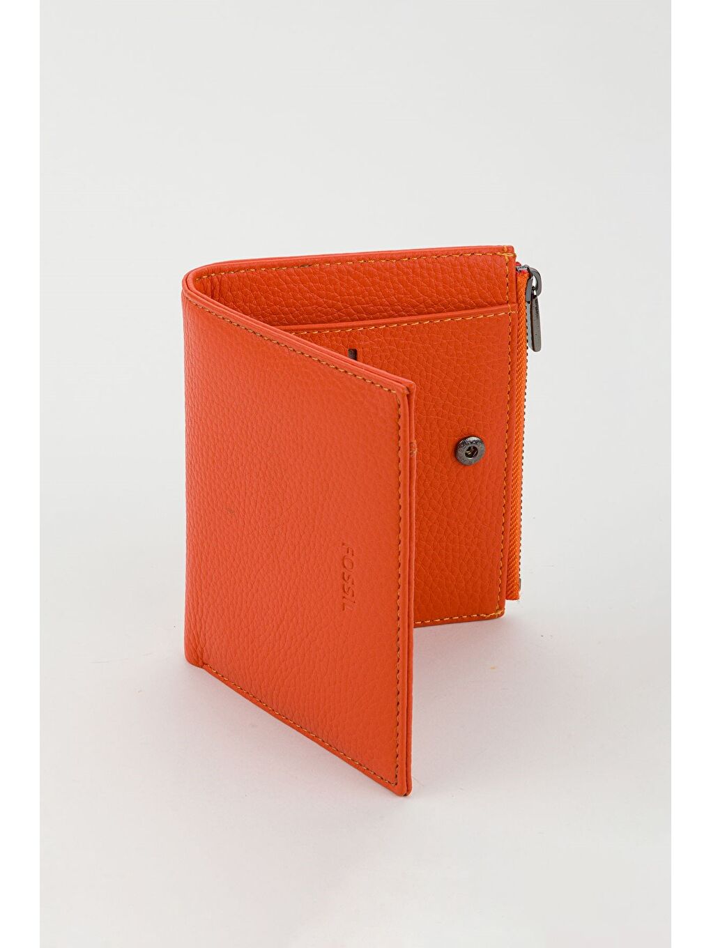 Turuncu Kutulu Hakiki Deri Kırmızı Kadın El Portföyü Kartlık Cüzdan-2