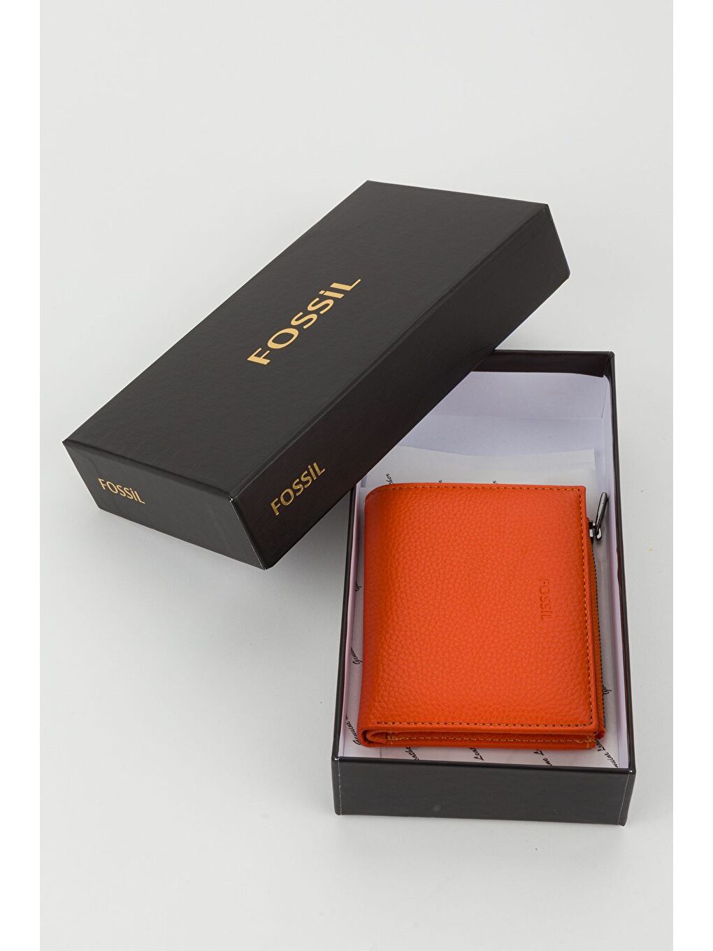 Turuncu Kutulu Hakiki Deri Kırmızı Kadın El Portföyü Kartlık Cüzdan-5