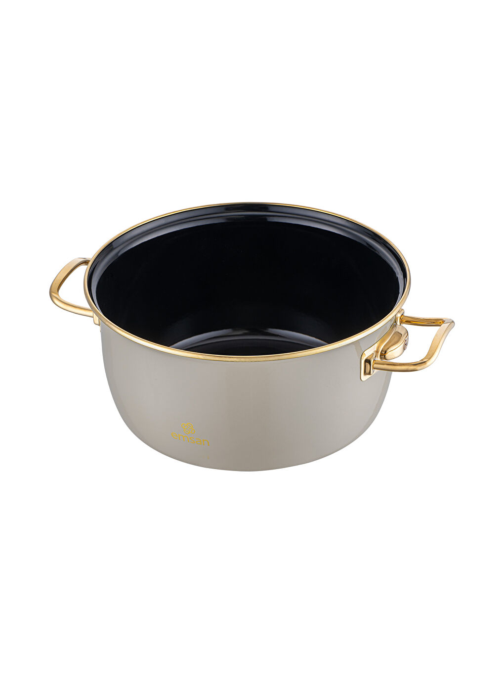 Retro Emaye Kızartma Tenceresi Bej-4