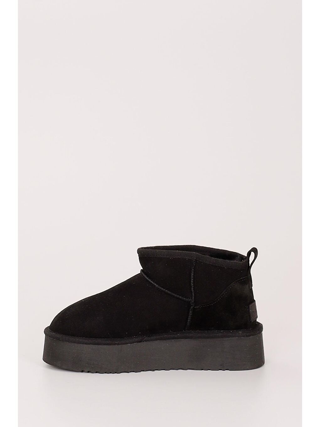 Siyah SİYAH  Hakiki Post Mini Platform Taban Kadın Kürklü Bot 34021-5