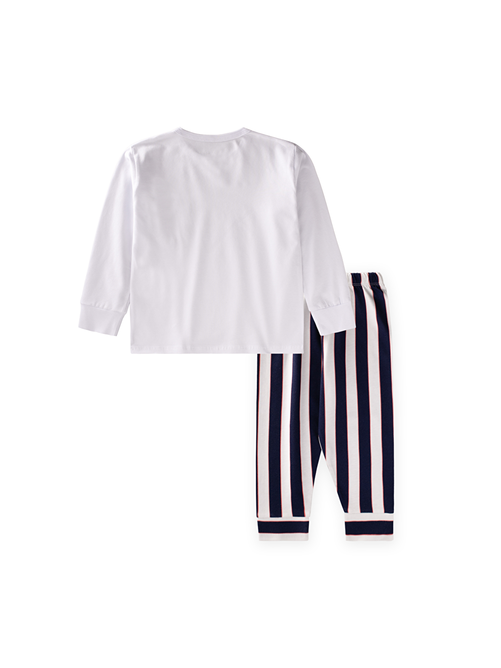 Çizgili Pijama Takım 2-8 Yaş Kırık Beyaz-1