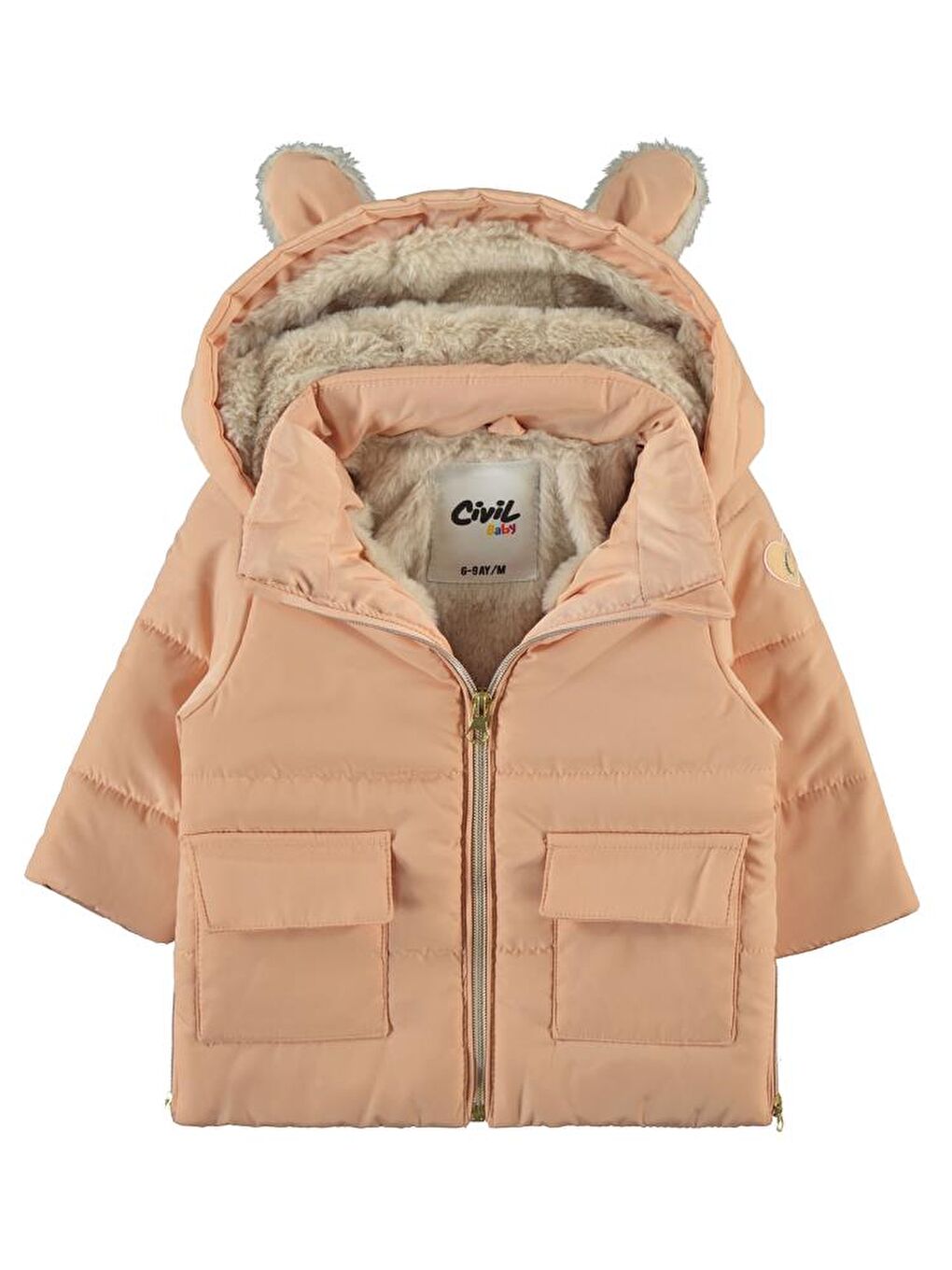 Pembe Baby Pelüş Kulaklı 6-18 Ay Mont - Pudra 18-24 Ay