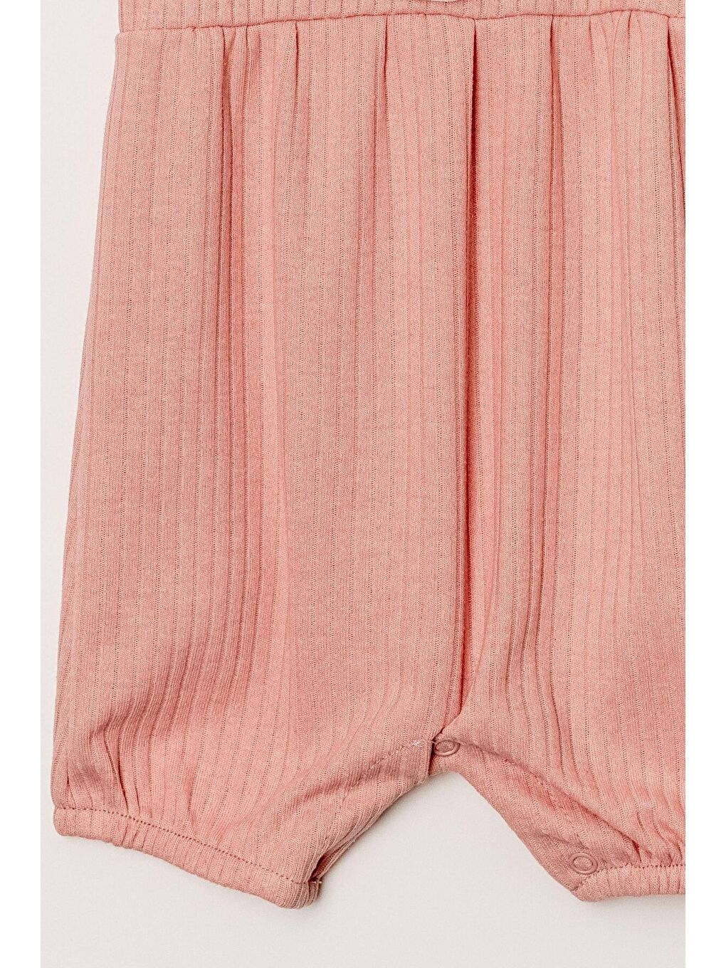 Pembe Organik Tatlı Yenidoğan Fır Fır Yaka Detalı Çıt Çıt Kapatmalı Esnek Kız Bebek Tulumu-2