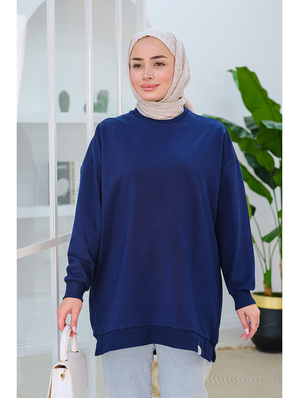 Locco Moda Lacivert Arma Detay Oversize Tunik Lacivert