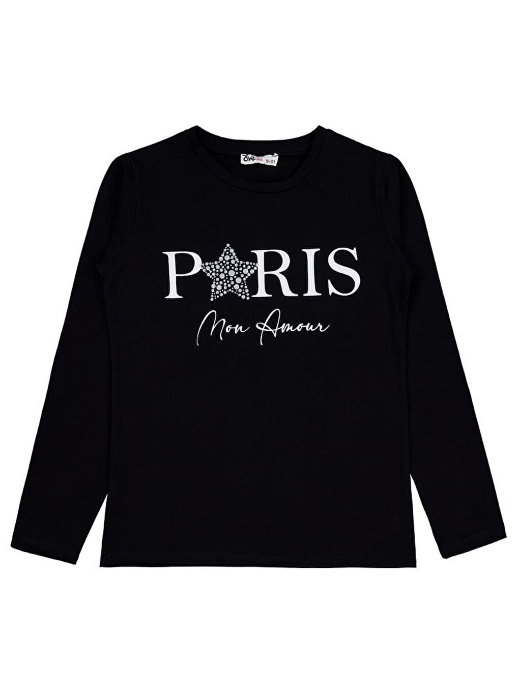 Girls Paris Baskılı 10-13 Yaş Sweatshirt - Siyah 12-13 Yaş