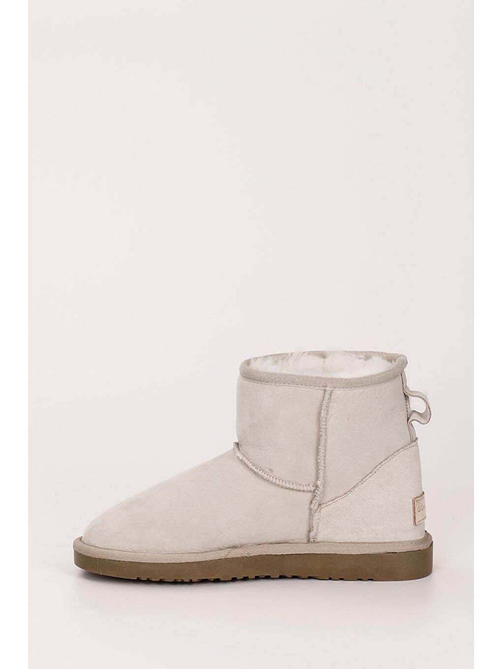 Bej BEJ  Hakiki Post Kısa Kadın Kürklü Bot 34045-5