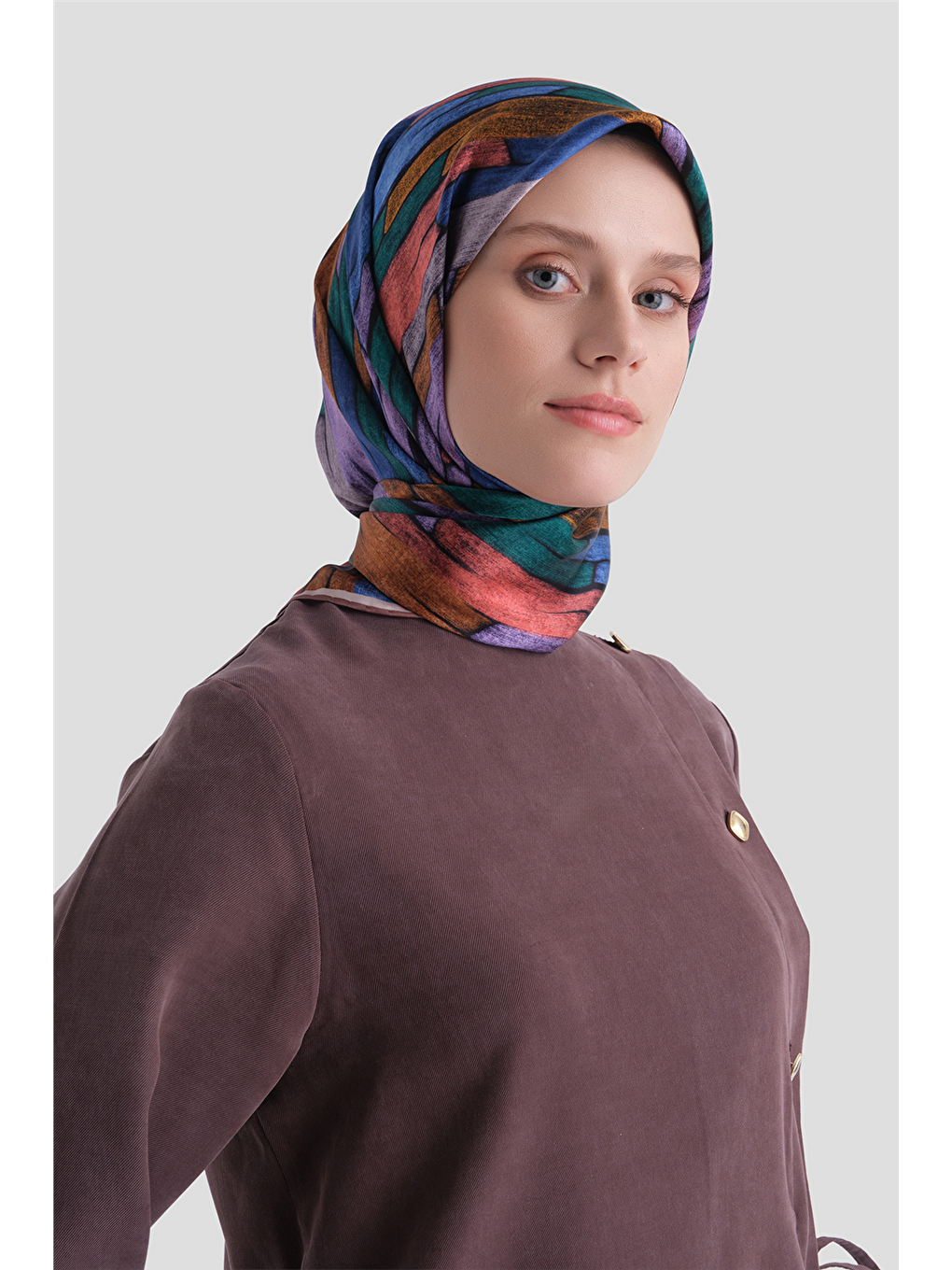 Karışık Saf İpek Sura Eşarp 9612d 53-1