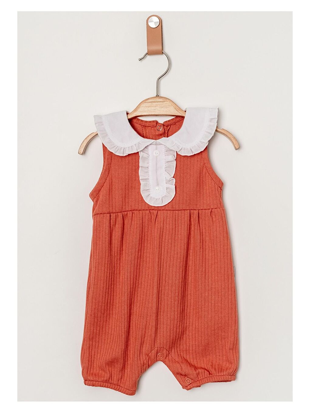 Fuşya Organik Tatlı Yenidoğan Fır Fır Yaka Detalı Çıt Çıt Kapatmalı Esnek Kız Bebek Tulumu