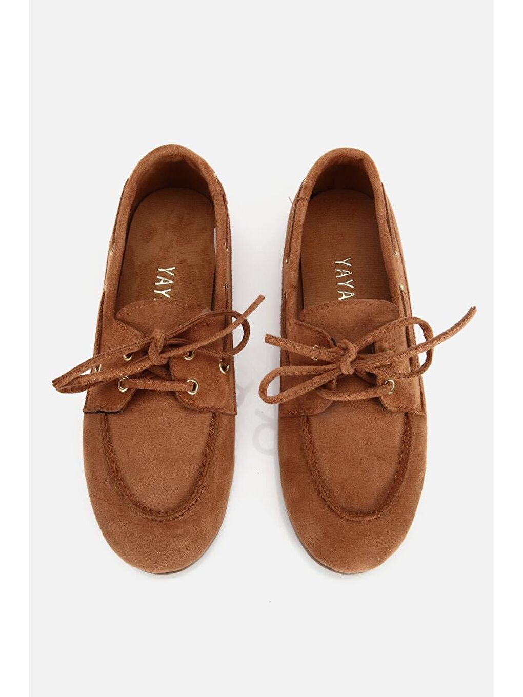 Kahverengi Kadın Taba Süet Bağcık Detaylı Loafer-5