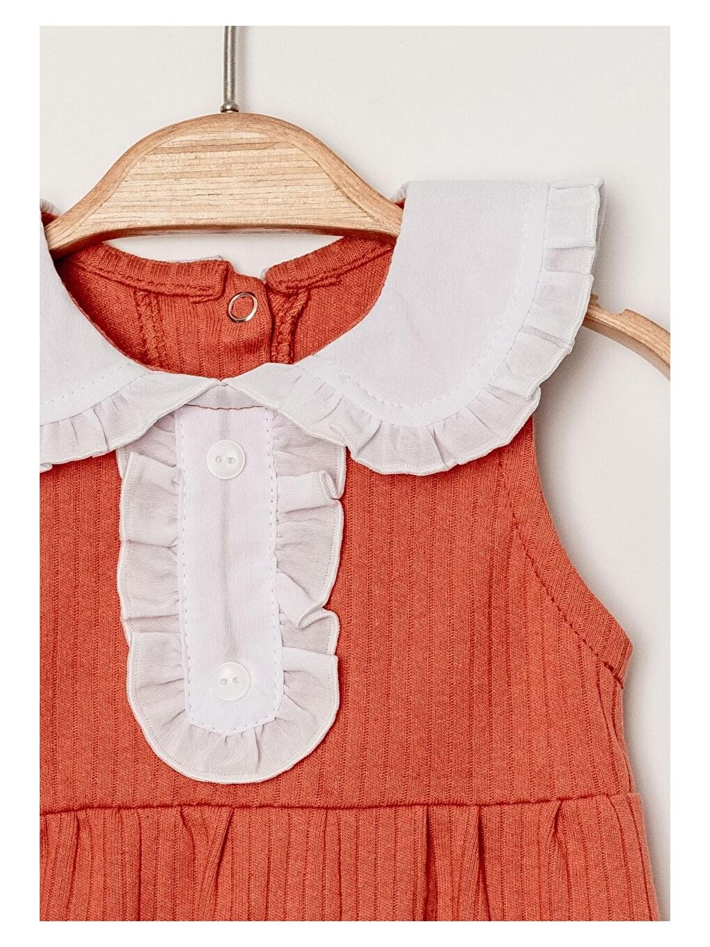 Fuşya Organik Tatlı Yenidoğan Fır Fır Yaka Detalı Çıt Çıt Kapatmalı Esnek Kız Bebek Tulumu-1