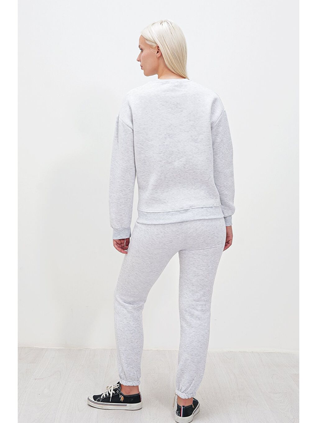 Beyaz Üç İplik Yazı Baskılı Takım-3