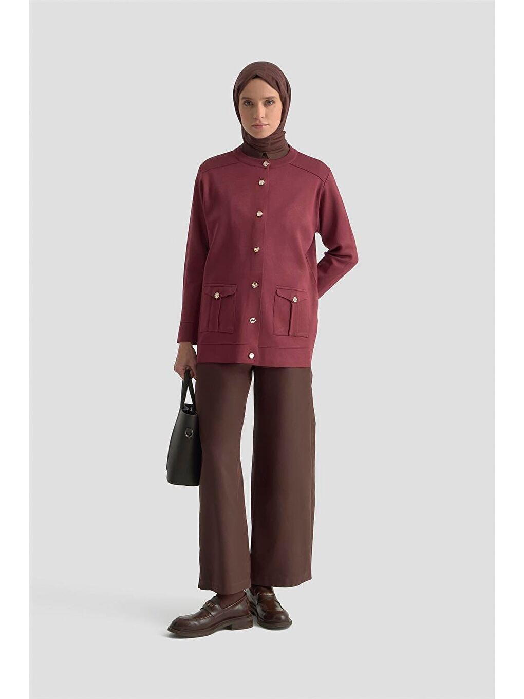 Cepli Triko Hırka 25Ktd4120 Bordo