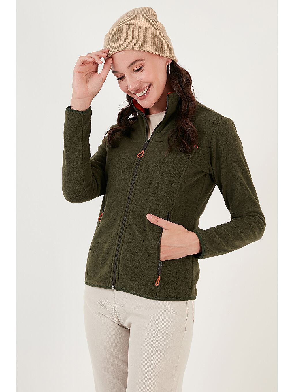 Kırmızı Slim Fit Anti-Pilling Tüylenme Yapmayan Fermuarlı Cepli Hırka 2' li Paket Polar 5907002S2-2