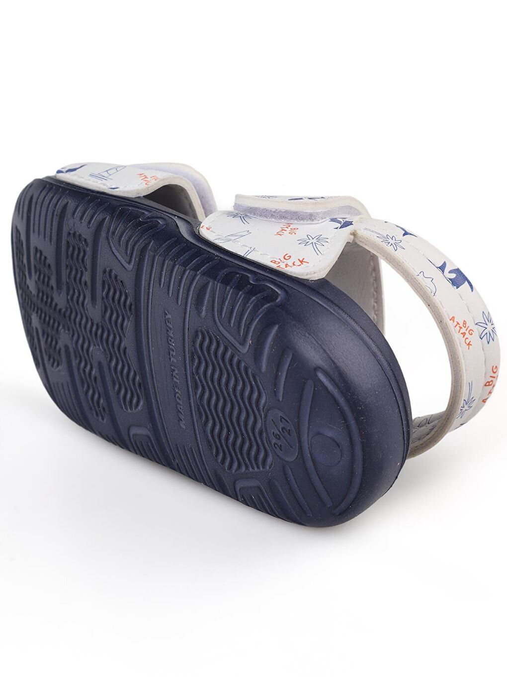 Boys Köpekbalığı Desenli 26-32 Numara Sandalet - Beyaz 30-31-2