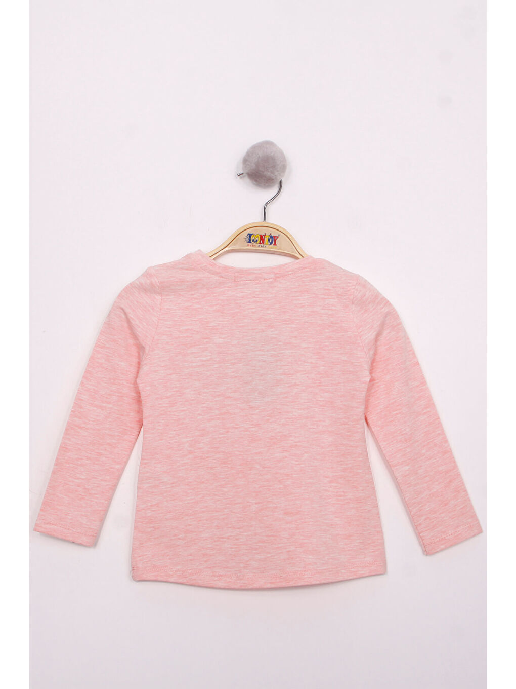 Pembe Kız Çocuk Göğsü Pul Nakışlı T-Shirt-1