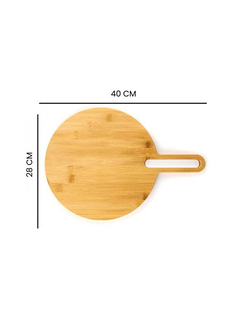 Bambu Yuvarlak Kesim Tahtası - Kahverengi - 40x28 cm-4