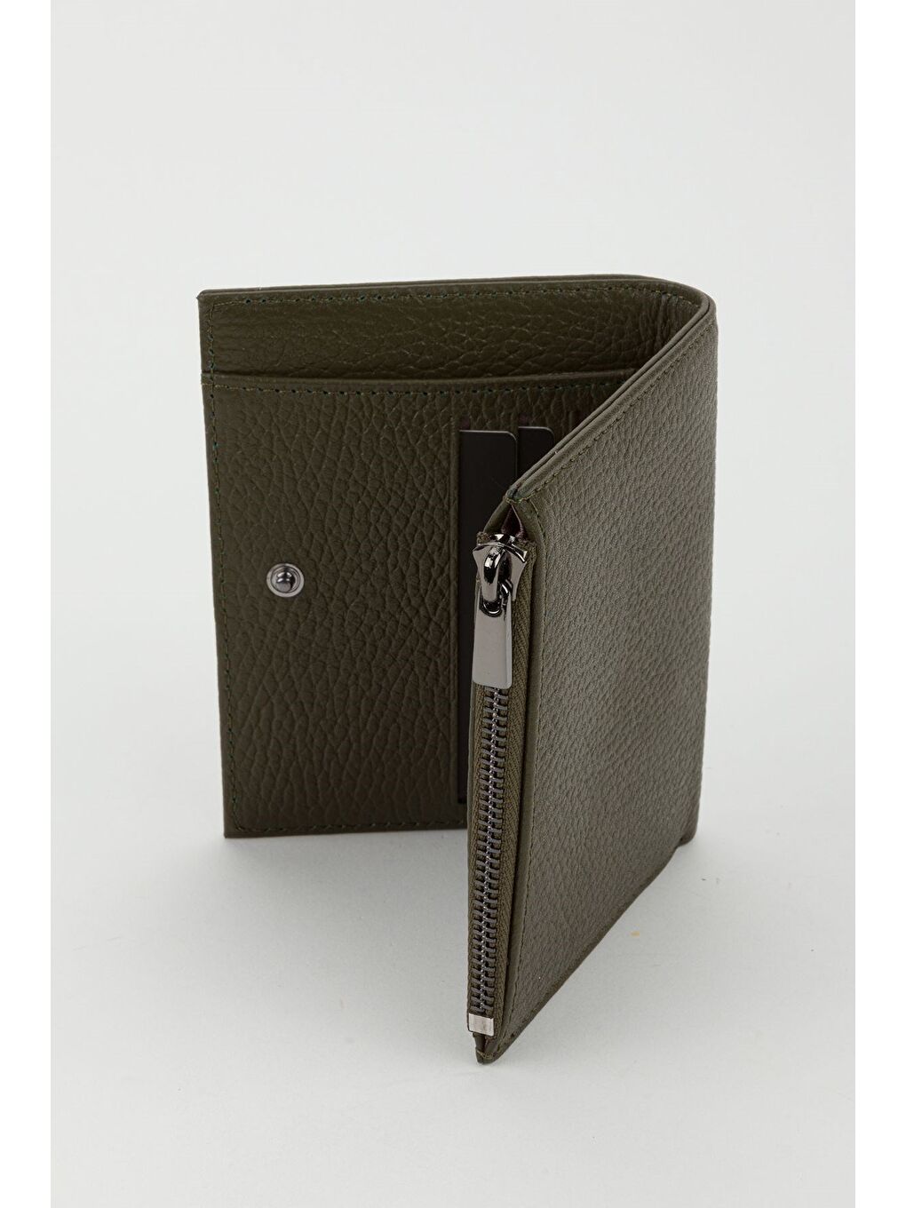 Yeşil Kutulu Hakiki Deri Kırmızı Kadın El Portföyü Kartlık Cüzdan-3