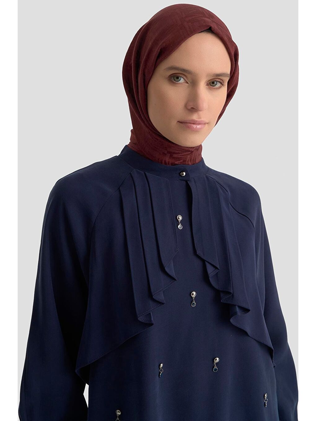 Aksesuar Detaylı Lyocell Tunik 25K4945 Lacivert