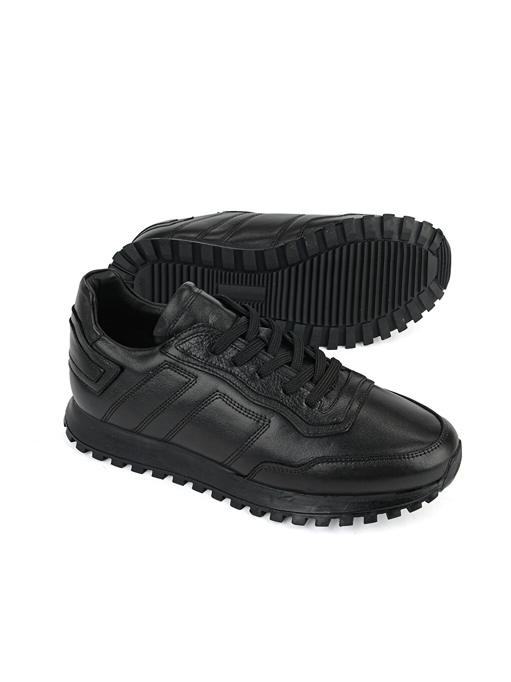 Erkek Hakiki Deri Sneaker 1631026z113 Siyah-3