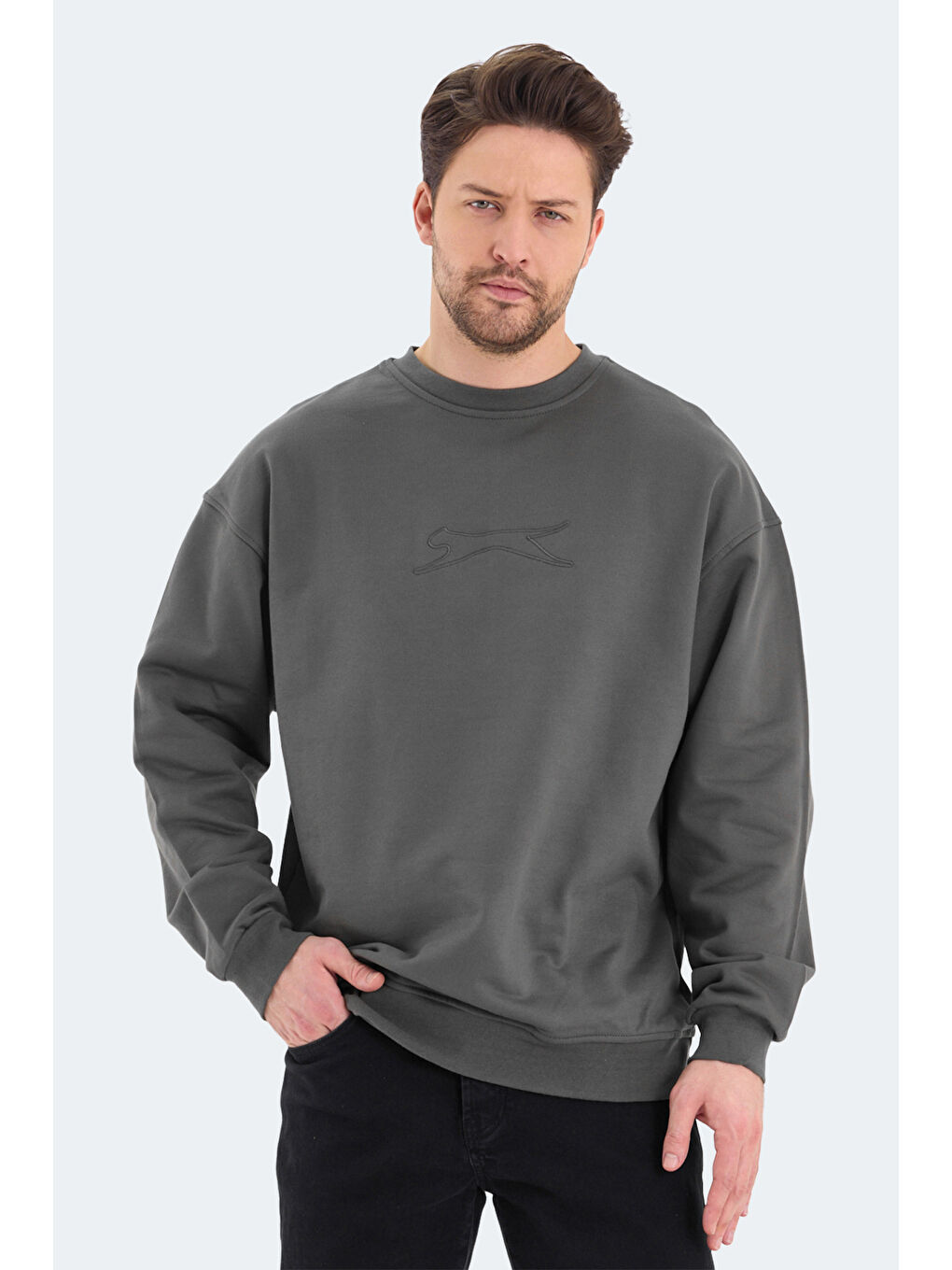 SLAZENGER VADIK OVERSIZE Erkek Sweatshirt Haki - 4